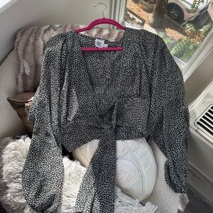 Princess Polly Black and White Floral Blouse